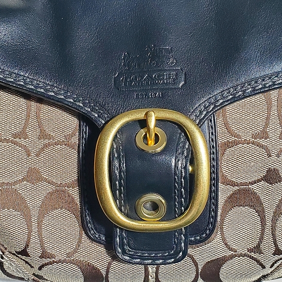 COACH Bleecker | Coach Shoulder Bag HO773-11441 Khaki Monogram Bleecker Leather - Picture 2 of 16